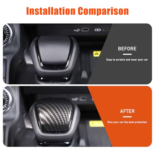 Heutamo Gear Shift Knob Cover Trim Compatible with Toyota Land Cruiser Prado 250 J250 LC250 2024 2025 Accessories, ABS Gear Shifter Knob Cover Handle Lever, 1Pcs (Carbon Fiber Color) - Image 2