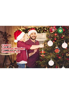 Max Fun Max Fun 120Pcs Wood Slices 3.5" Wooden DIY Christmas Ornaments Unfinished Predrilled Wood Circles for Crafts Centerpieces Round Wooden Discs Hanging Decorations  - Image 5