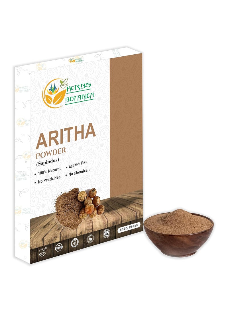 HERBS BOTANICA - Herbs Botanica Aritha Powder 53 oz  150 Gm Pure Natural Soap Nut Powder Natural Hair Shampoo  Conditioner  Sapindus mukorossi  Excellent Hair Conditioner  From INDIA - Image 1