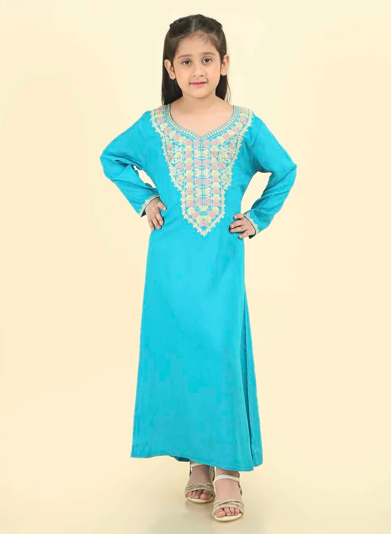 HANA & SARA Authentic Long-Sleeve Arabic Jalabiya | Girls Ethnic Maxi Dress