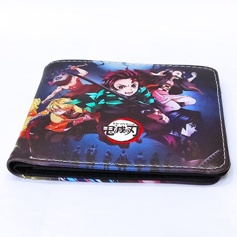 Shqncoh Anime Demon Wallet Tanjiro Nezuko Zenitsu Inosuke Short Bifold Leather Moneybag Photo Card Holder Cosplay Accessory Halloween  - Image 4