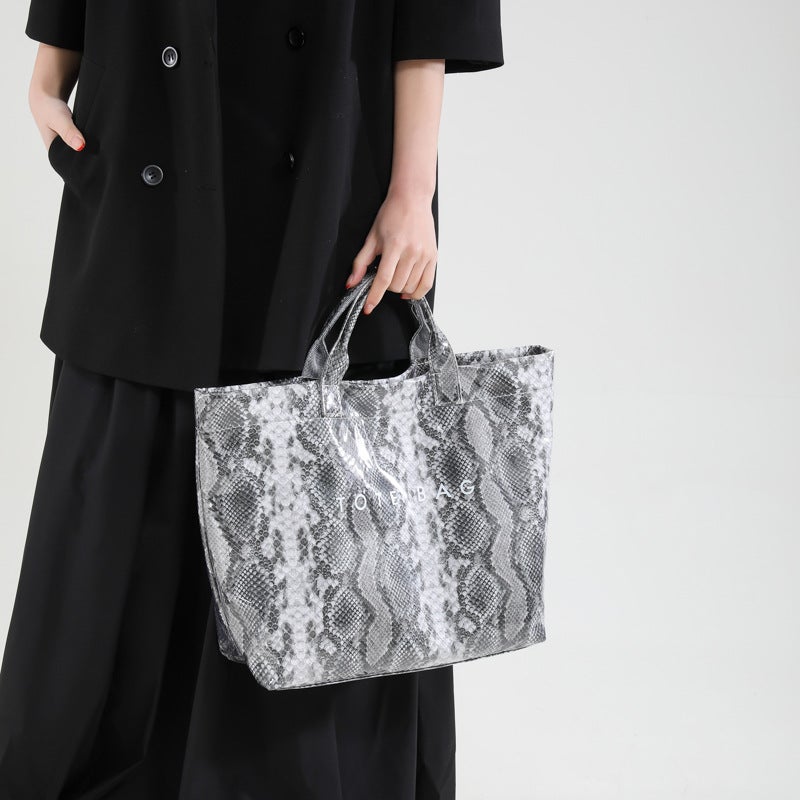 Large-Capacity Python Pattern Commuter Lazy Style Bag 2025 Fashion Portable Large-Capacity Single Shoulder Mommy - Image 2