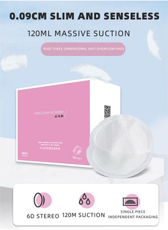ULHYC 70-Piece Disposable Pads Breathable Disposable Pads Especially Designed to Keep Clothes Dry and Clean While Lactation Period or During Late Pregnancy Stages.  - Image 1