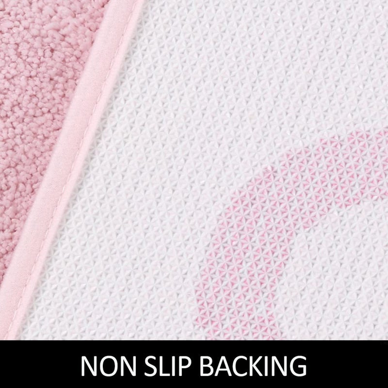 BOVEU Get Naked Bath Mat Bathroom Rugs  32"" x 20"" Non Slip Funny Cute Bath Rugs  Machine Washable Soft Absorbent Pink Shower Mat for Bathroom Floor Tub and Shower Pink - Image 5
