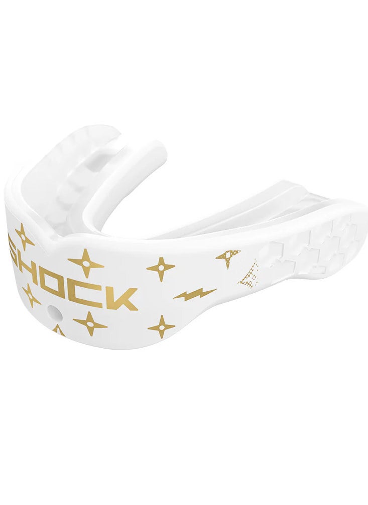 Shock Doctor SD GEL MAX POWER PRINT MOUTHGUARD LUX WHITE/GOLD ADULT  - Image 2