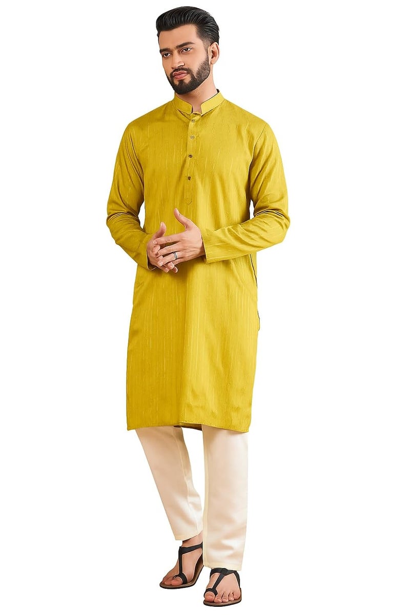 SWAGG INDIA Men's Rayon Blend Striped Regular Kurta - Image 1