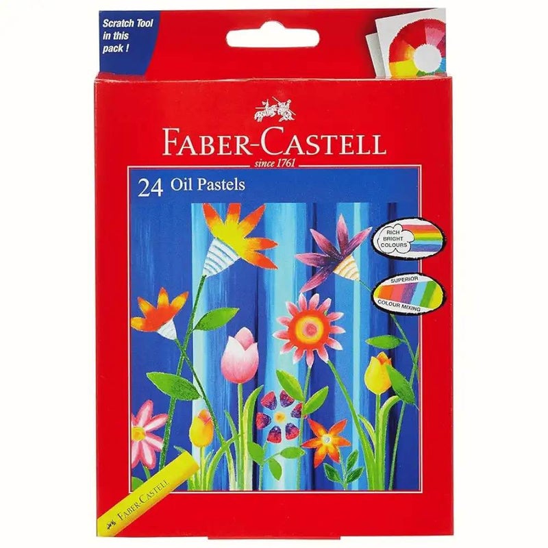 Faber Castell Oil Pastels Colors Round Multi-Color- 24pcs