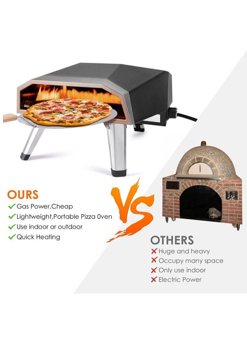 Omega - OMEGA Portable Stainless Steel Gas Oven Fired Pizza Maker For Outdoor BBQ & Camping Use - Image 1
