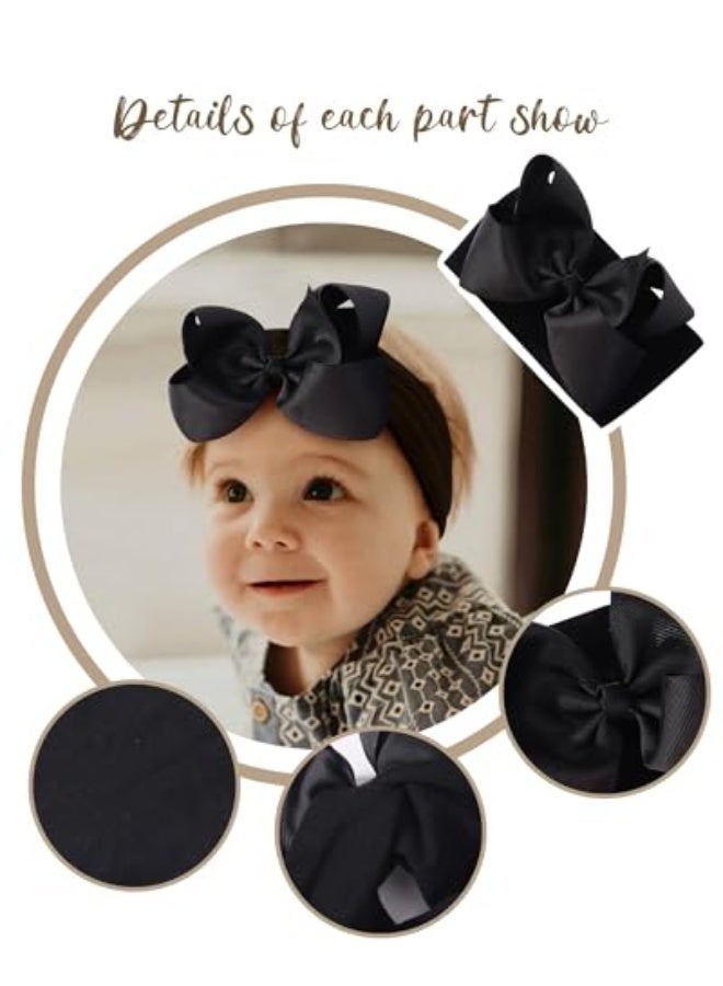 jaexest 20pcs 6 Inches Baby Girls Big Bows Headbands Elastic Nylon Hairbands Turban Hair Accessories for Newborns Infants Toddlers and Kids | Elastic Hair Accessories for Newborns Infants Toddlers and Kids - Image 3
