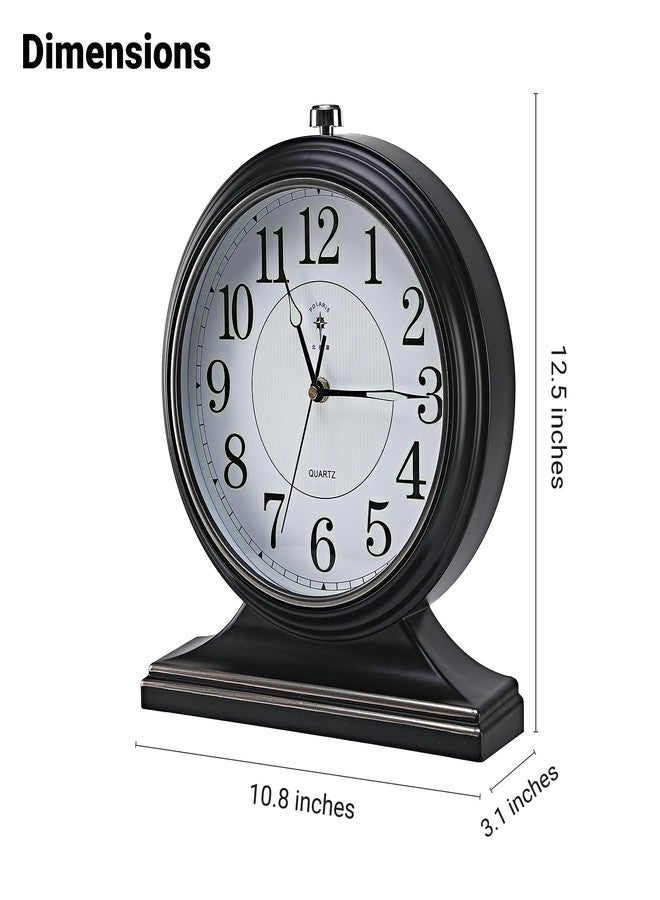 amusediy 10-inch Retro Mantel Desk Clock, Vintage Table Clock for Fireplace, Easy to Read, Silent Movement, Accurate Timing, Black - Image 5