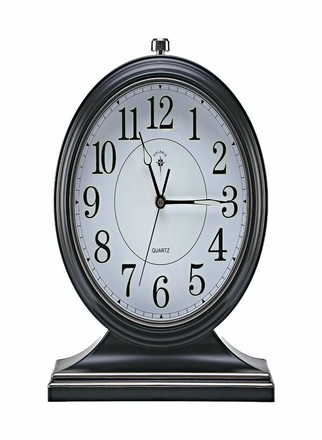 amusediy 10-inch Retro Mantel Desk Clock, Vintage Table Clock for Fireplace, Easy to Read, Silent Movement, Accurate Timing, Black - Image 2