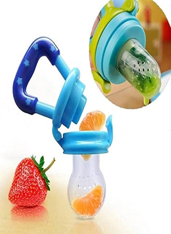 Roforuf Baby Banana Teether,Grapes Teether & Fruit Feeder Combo - Safe & Soft Teething Relief & Oral Care Perfect for Newborn Toddlers & Infant Baby - Pack of 3 (Blue GRP) - Image 3