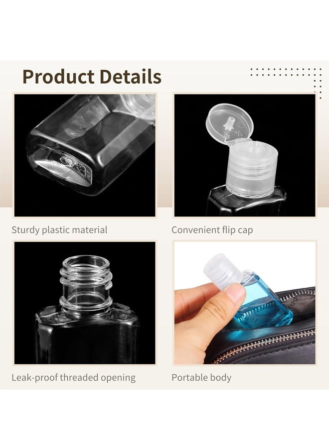 30 Pcs 1 oz Travel Bottles - Hand Sanitizer Bottle Mini Clear Bottles with Flip Caps, Portable Empty Refillable Containers for Shower Gel, Face Creams, Body Lotions,Clear - Image 4