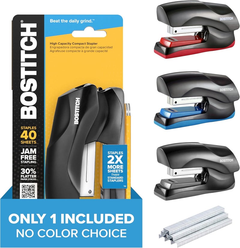 Bostitch Office Heavy Duty Compact Stapler - 40 Sheet Capacity, Assorted Colors - Image 1