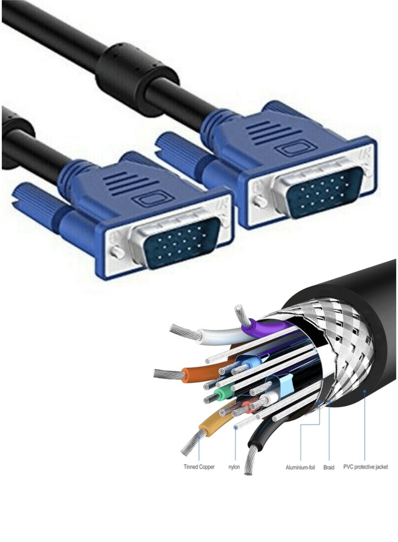 1.5M VGA TO VGA 15 PIN Cable For LED LCD TV Monitor PC projector USB DOCK HDTV  - Image 5