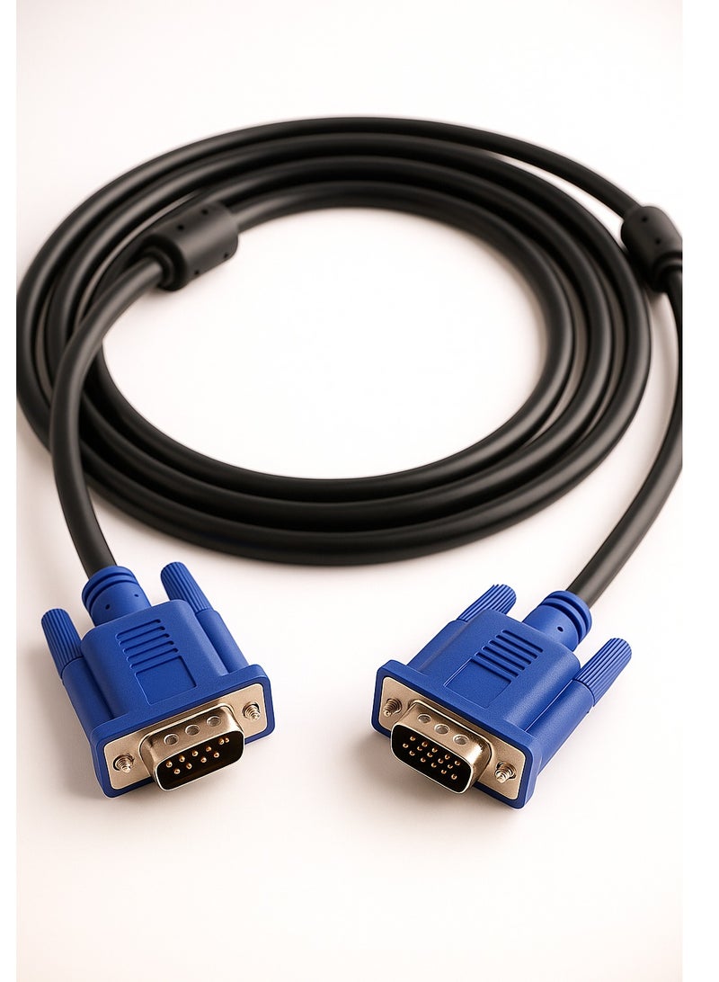 1.5M VGA TO VGA 15 PIN Cable For LED LCD TV Monitor PC projector USB DOCK HDTV  - Image 1