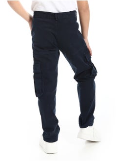 Andora Solid Gabardine Baggy Pants _ Navy Blue  - Image 3