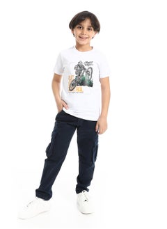 Andora Solid Gabardine Baggy Pants _ Navy Blue  - Image 5