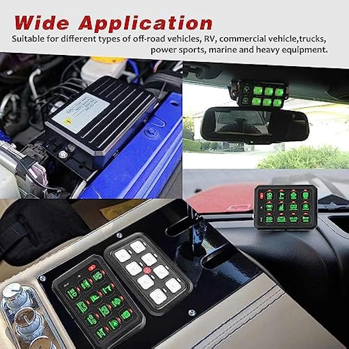 BROLEO 12 Gang Switch Panel 12V 24V Multifunction Toggle Switch Momentary Circuit Control Relay System Box For Truck Rv Offroad Marine Waterproof Rgb Color Touch Control Panel Box - Image 3
