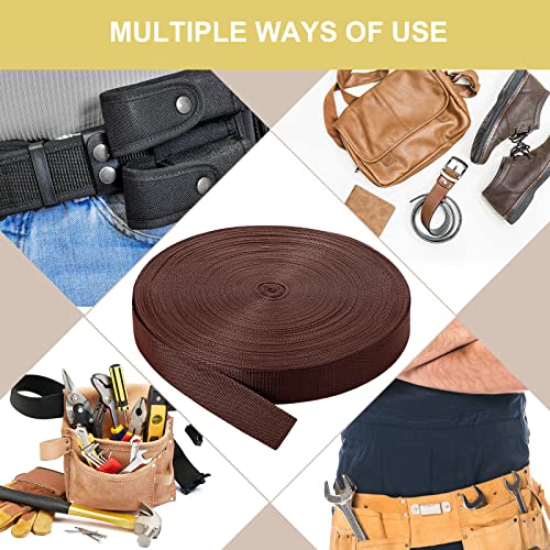 Canlierr 110 Yards Webbing 2 Inch Heavyweight Polypropylene Webbing Strap Fabric Flat Rope Strap Heavy Duty Poly for Gear Repairing DIY Craft(Coffee) - Image 3