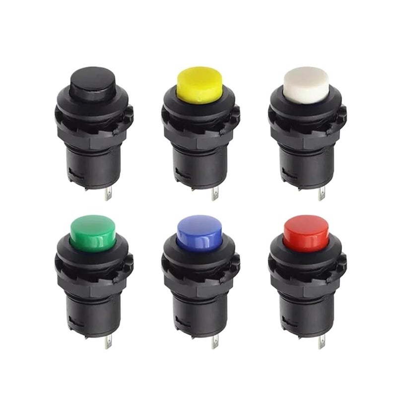 زر ضغط ذاتي الإعادة باللون الأخضر 12 مم دائري ذاتي القفل DS 428 427 100 قطعة - Image 5