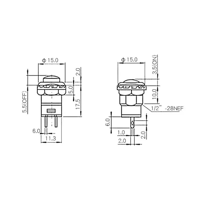 زر ضغط ذاتي الإعادة باللون الأخضر 12 مم دائري ذاتي القفل DS 428 427 100 قطعة - Image 4