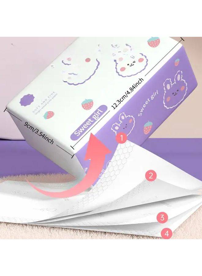 1 قطعة من ورق التواليت 4 طبقات 300 ورقة، عبوة مجمعة للاستخدام في المستشفى والوجه والسيارة - Image 1