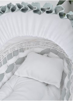 FUN MOMENT Bamboo Moses Basket with Wooden Rocking Base  - Image 3