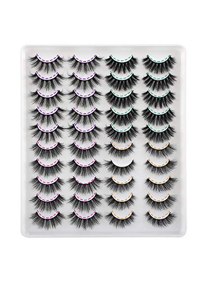 JIMIRE 20 Pairs False Eyelashes 4 Styles Fluffy Eyelashes Pack 3D Volume Faux Mink Lashes Packs - Image 1