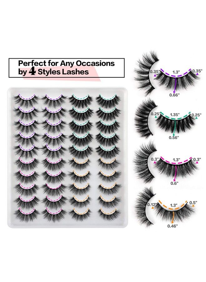 JIMIRE 20 Pairs False Eyelashes 4 Styles Fluffy Eyelashes Pack 3D Volume Faux Mink Lashes Packs - Image 4