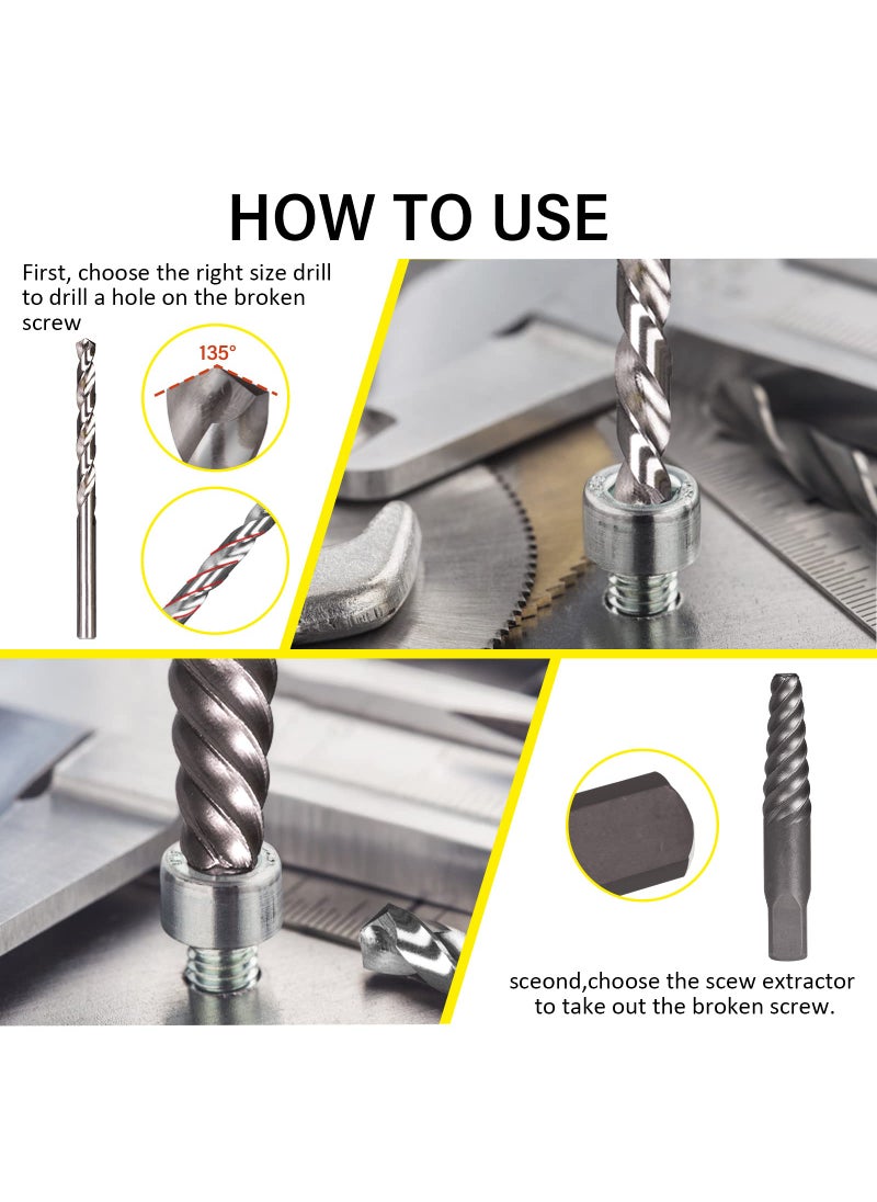 Topec Topec 26Pcs Stripped Screw Extractor Set, Broken Bolt Extractor Kit with Drill Bits, Easy Out Screw Extractor Socket Set for Removing Damaged, Rounded, Rusted Nuts & Screws  - Image 3