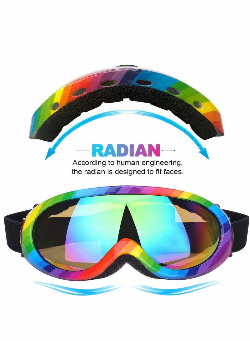 KASTWAVE Ski Snowboard Goggles 4 Pack Anti Fog Glare Adjustable Strap UV Protection Anti Fog Wind Resistance for Winter Outdoor Sport Skiing Motorcycling Adult and Child General (Multicolor) - Image 5