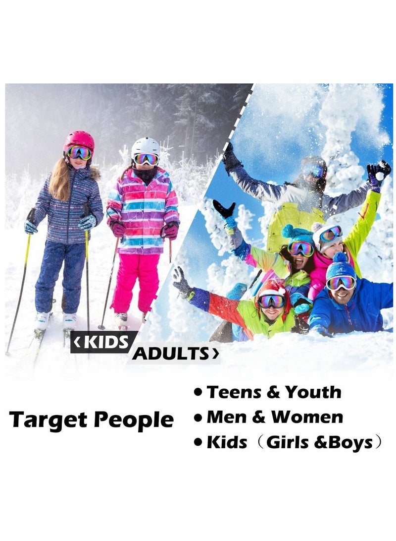 KASTWAVE Ski Snowboard Goggles 4 Pack Anti Fog Glare Adjustable Strap UV Protection Anti Fog Wind Resistance for Winter Outdoor Sport Skiing Motorcycling Adult and Child General (Multicolor) - Image 4