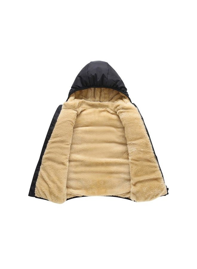 YAGATA Boys Vest Puffer Vest Kids Padded Puffer Vest with Removable Hood Black 2-3T 100 - Image 4