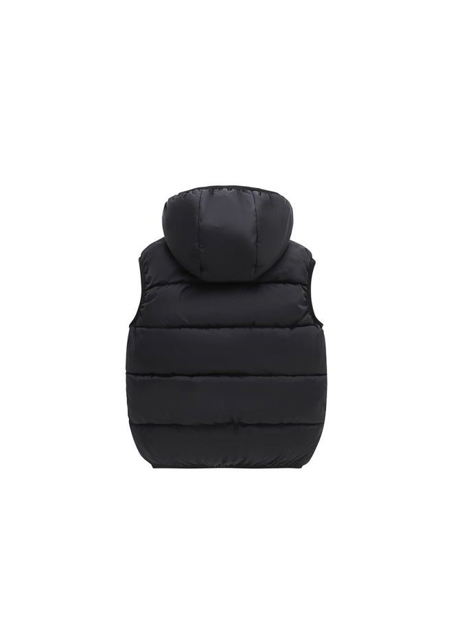 YAGATA Boys Vest Puffer Vest Kids Padded Puffer Vest with Removable Hood Black 2-3T 100 - Image 3