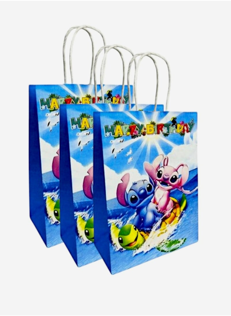 Tamona Lilo & Stitch Party Favor Bags, Birthday Cartoon Lilo & Stitch Birthday Party Supplies Goodie Bags for Boys, Girls & Babies Durable Return Gift Bags Bags for Birthday Party- 12 Pcs.  - Image 4