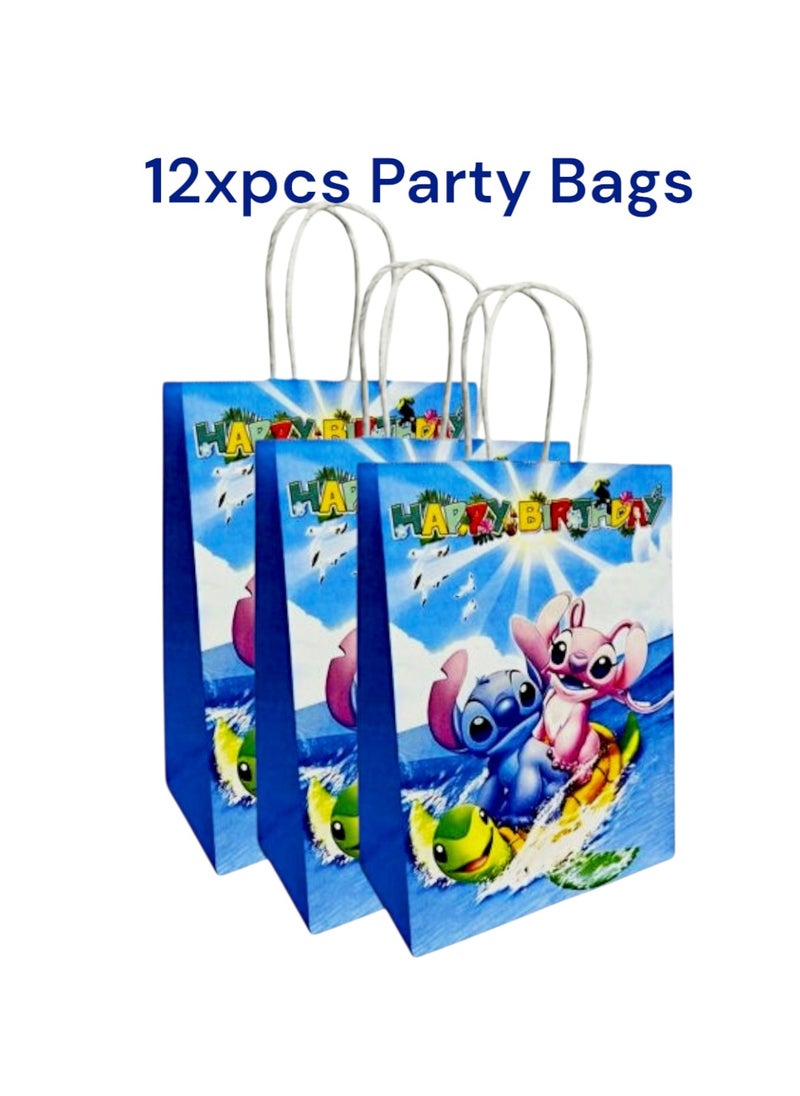 Tamona Lilo & Stitch Party Favor Bags, Birthday Cartoon Lilo & Stitch Birthday Party Supplies Goodie Bags for Boys, Girls & Babies Durable Return Gift Bags Bags for Birthday Party- 12 Pcs.  - Image 2