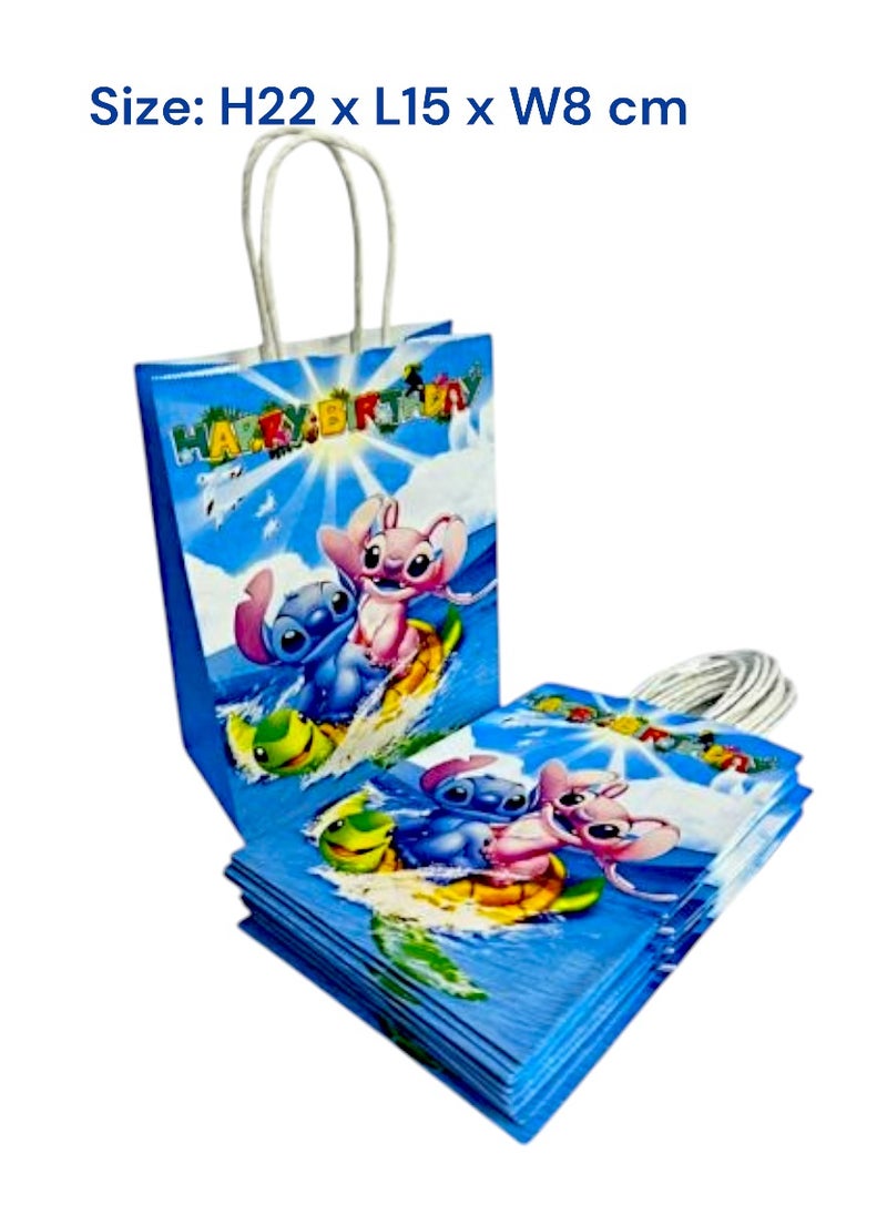 Tamona Lilo & Stitch Party Favor Bags, Birthday Cartoon Lilo & Stitch Birthday Party Supplies Goodie Bags for Boys, Girls & Babies Durable Return Gift Bags Bags for Birthday Party- 12 Pcs.  - Image 3