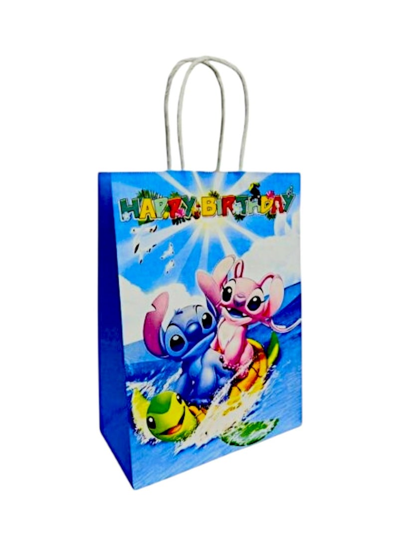 Tamona Lilo & Stitch Party Favor Bags, Birthday Cartoon Lilo & Stitch Birthday Party Supplies Goodie Bags for Boys, Girls & Babies Durable Return Gift Bags Bags for Birthday Party- 12 Pcs.  - Image 1