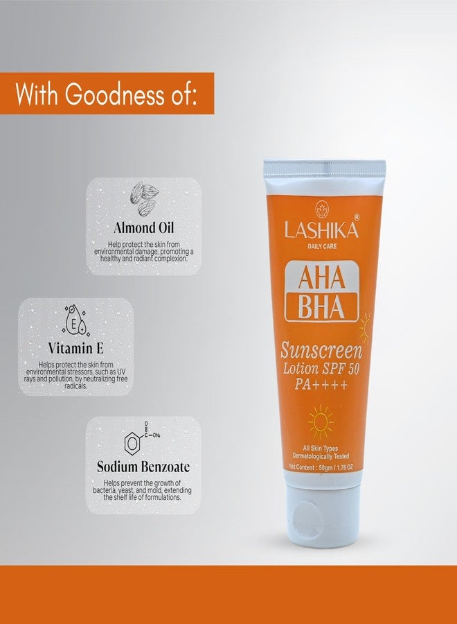 لاشيكا لوشن لاشيكا للعناية اليومية الواقي من الشمس بعامل حماية SPF50 PA++++ | غني بزيت اللوز وفيتامين E وبنزوات الصوديوم | يحمي من حروق الشمس والشيخوخة المبكرة - 50 غرام - Image 5
