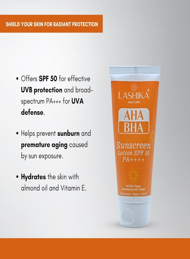 لاشيكا لوشن لاشيكا للعناية اليومية الواقي من الشمس بعامل حماية SPF50 PA++++ | غني بزيت اللوز وفيتامين E وبنزوات الصوديوم | يحمي من حروق الشمس والشيخوخة المبكرة - 50 غرام - Image 4