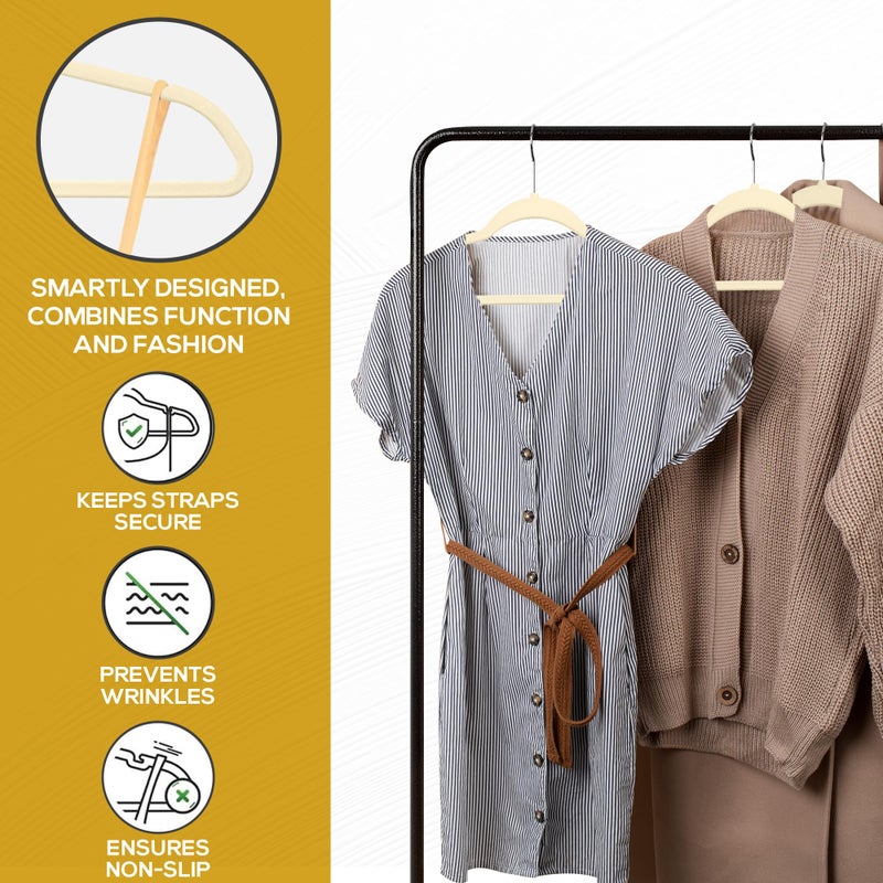 Techzoo 50 Pack New Premium Quality Velvet Hangers Ultra Thin Non Slip Adult Felt Space Saving Hangers for Closet Heavy Duty Coat Pants Jackets Dress Hangers 360Â° Swivel Hook Hold Upto 10 lbs Ivory - Image 4