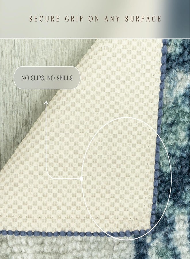 Maples Rugs Southwestern Stone Distressed Abstract Non Slip Runner Rug for Hallway Entry Way Floor Carpet [Made in USA], 2 x 6, Blue - Image 5