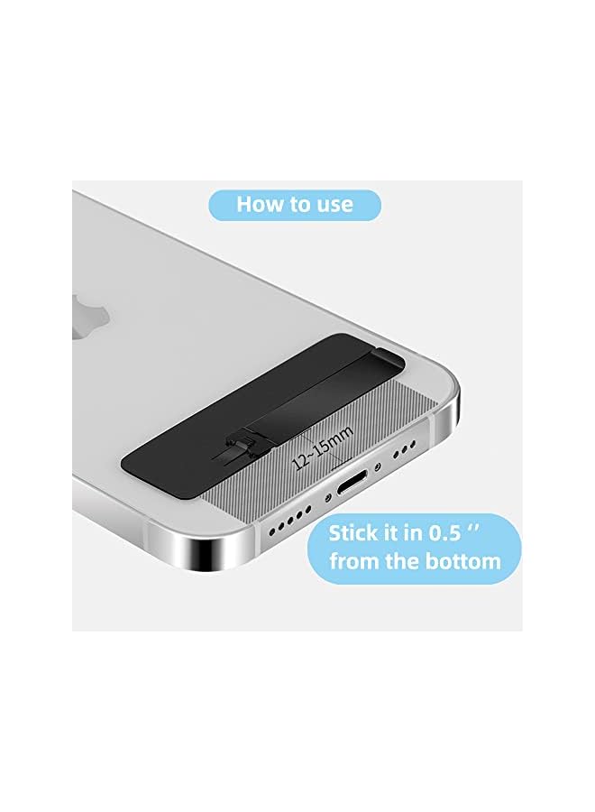 PROMASS 2 Pack Ultra-Thin Phone Stand, Horizontal/Vertical Desk Stand Holder Accessories for iPhone 13/12/11/SE Mini Pro Max, Galaxy S22/S21/S20 Fe Ultra and Any Cellphone (Black) - Image 3