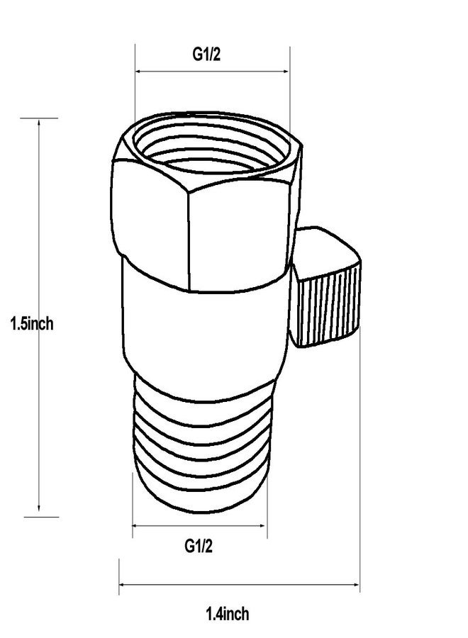 XVL Shower Head Shut Off Valve Solid Brass 2 Pieces Chrome - Image 2