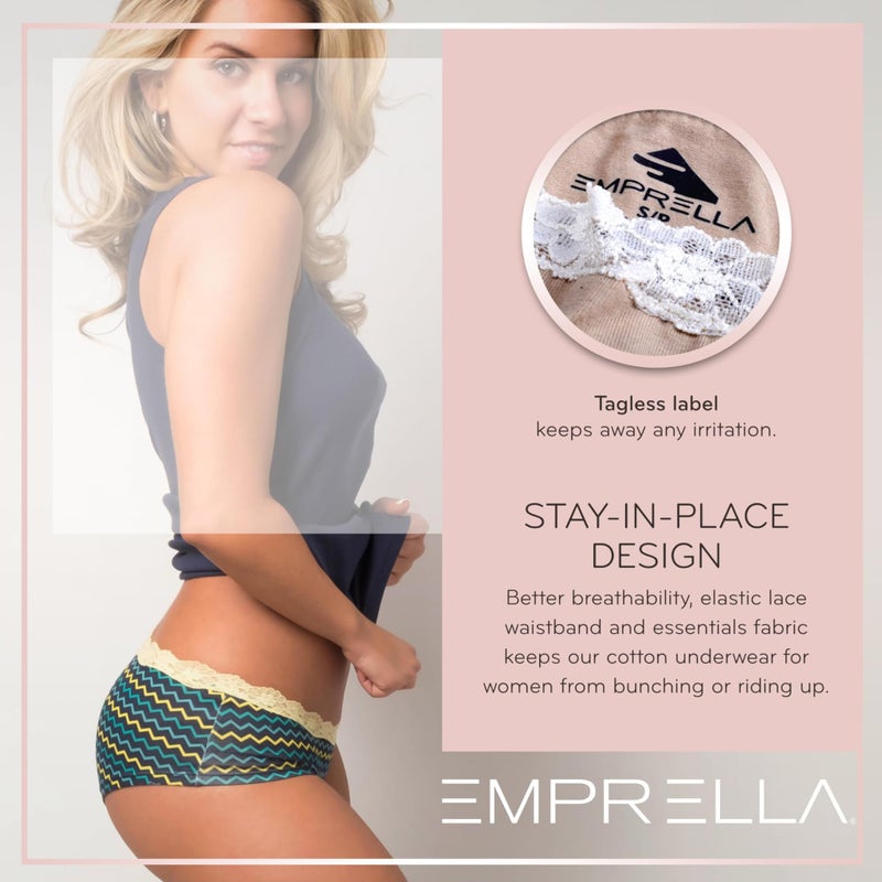 Emprella طقم ملابس داخلية قطنية إمبريلا للنساء، 5 قطع، ملابس داخلية نسائية بدون seams، سراويل داخلية مثيرة، لون صلب، صغير - Image 4