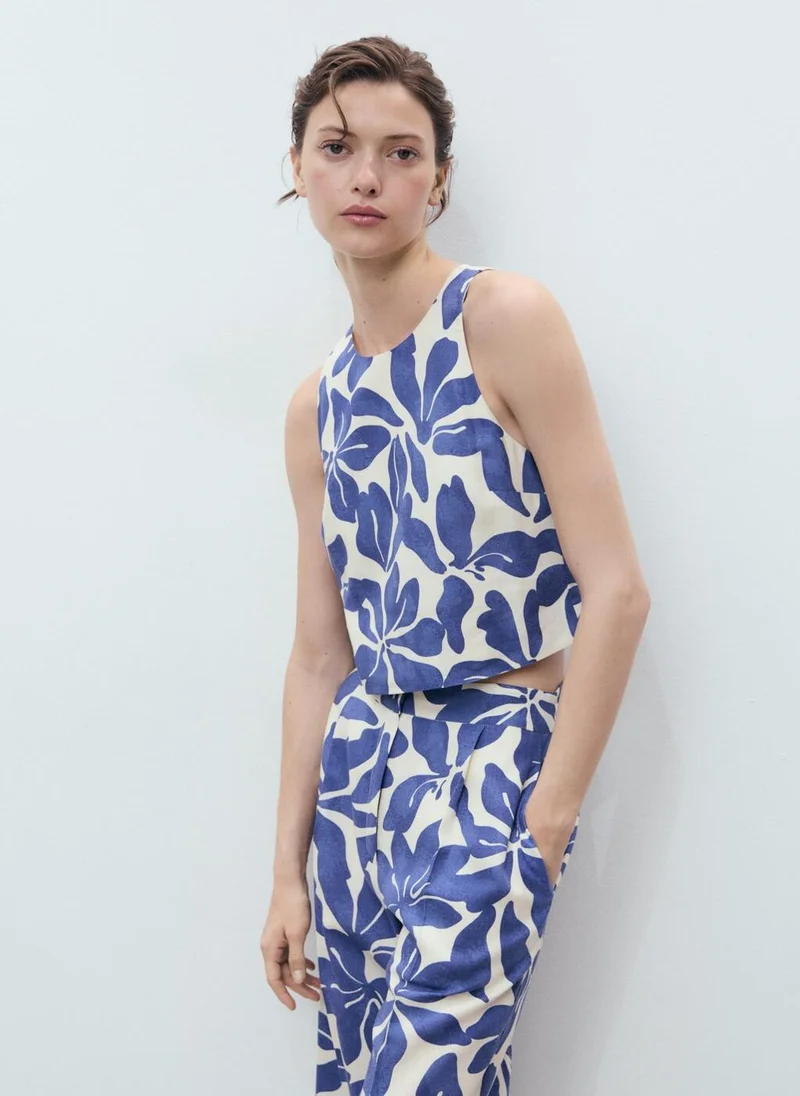 مانجو بنطلون كتان مطبوع