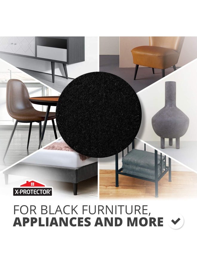 X-Protector Felt Furniture Pads X-PROTECTOR - 48 Premium Floor Protector Chair Felts for Feet Wood Floors Best Hardwood Protect Your Hard Floors   Black  - Image 2