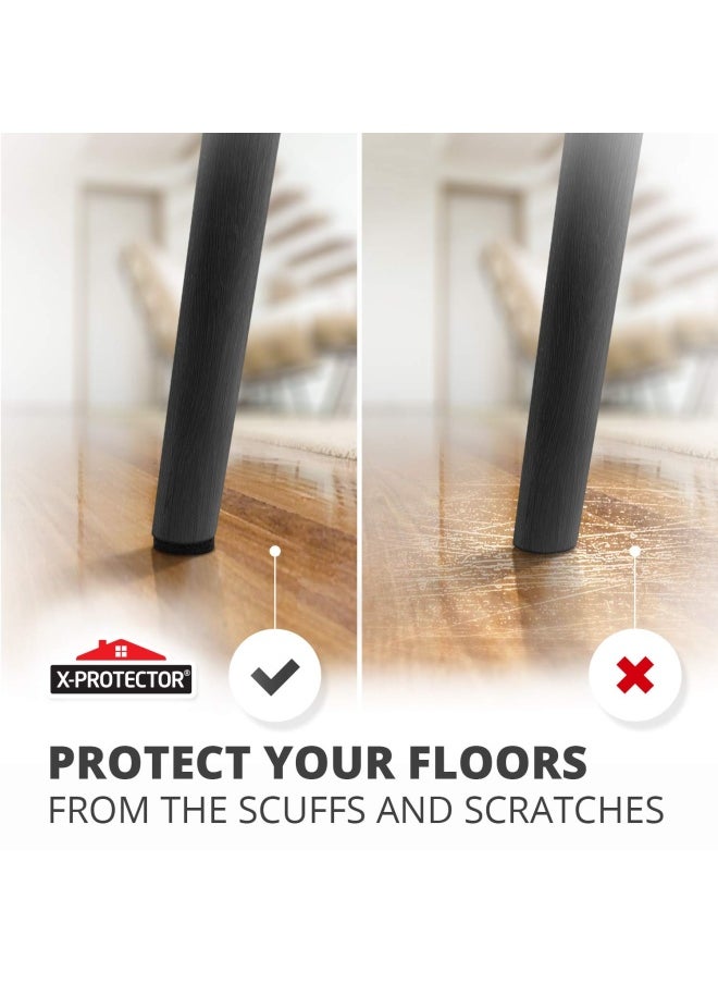 X-Protector Felt Furniture Pads X-PROTECTOR - 48 Premium Floor Protector Chair Felts for Feet Wood Floors Best Hardwood Protect Your Hard Floors   Black  - Image 3