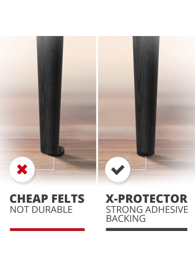 X-Protector Felt Furniture Pads X-PROTECTOR - 48 Premium Floor Protector Chair Felts for Feet Wood Floors Best Hardwood Protect Your Hard Floors   Black  - Image 4